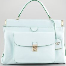 Tory Burch Priscilla Small Framed Satchel Bag, Emerald