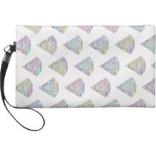 Trendy Girly Pastel Pink Diamonds Aztec Patterns Wristlet Purses