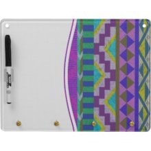 Trendy Pink Teal Green Aztec Tribal Zigzag Pattern Dry-erase