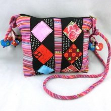 Tribal Navajo Hmong Ethnic Hobo Hippie Messenger Crossbody Bag Ringing Bells