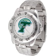 Tulane University Logo- Mens Sport Steel Watch