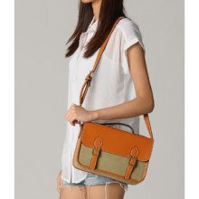 Two-Tone Handbag Khaki - One Size