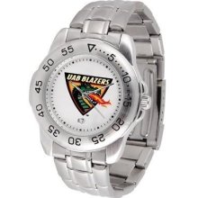 Uab Blazers Men's Stainless Steel Logo Watch