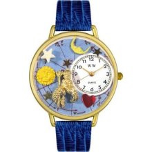 Unisex Aquarius Royal Blue Leather and Goldtone Watch in Gold ...