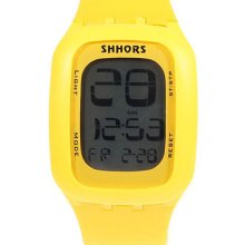 Unisex Sports Touch Screen Silicone Jelly Digital Led Watch Yellow