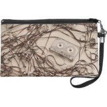 Unspooled Cassette Tape Wristlet Clutches