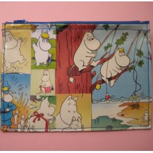 Upcycled Moomintroll zipper pouch