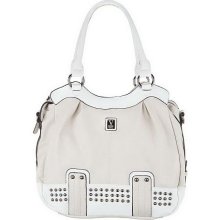 V Couture by Kooba Becky Contrast Trim Tote w/Stud Accents & Strap - Bone - One Size