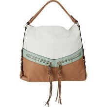 V Couture Gillian Color Block Hobo with Zipper Detail - Sea - One Size