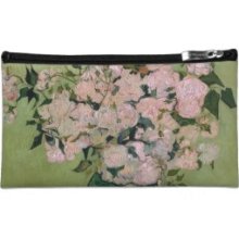 Van Gogh Pink Roses (F682) Fine Art Makeup Bag