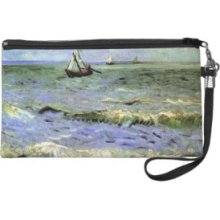 Van Gogh - Seascape at Saintes Maries Wristlet Purse