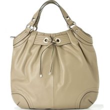 Via Spiga Stone Tie Detail Tumbled Leather North South Hobo Handbag