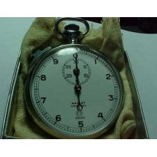 Vintage 7j Swiss Gallet Decimal Timer Pocket Watch/stopwatch