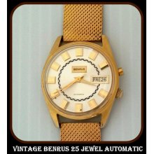 Vintage Benrus Lg Dial, 25 Jewel 9345 Automatic Watch: Great For Father's Day