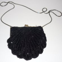 Vintage Black Beaded Evening Purse