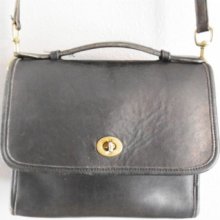 Vintage Black Coach Cross Body Bag