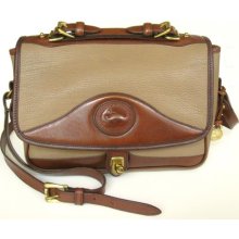 Vintage Dooney Bourke Tan Brown Leather Shoulder Purse Satchel