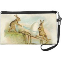 Vintage Easter Bunnies Wristlet Purses