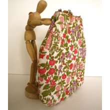 Vintage Floral Fabric Handbag