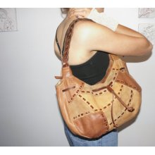 Vintage Fossil Patchwork Leather Handbag