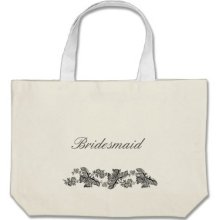 Vintage Lace Butterflies Wedding Bridesmaid Tote Bags