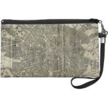 Vintage Map of Moscow (1893) Wristlet Clutches