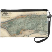 Vintage Map of New York City (1865) Wristlet Purse