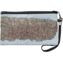 Vintage Map of Puerto Rico (1952) Wristlet Purses