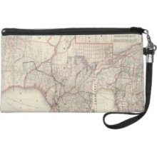 Vintage Map of The Texas Railroad System (1885) Wristlet Clutch