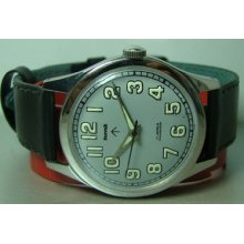 Vintage Military Hmt Winding 17jewels Gc01251 Mens Watch Luminous Gray Old Y173