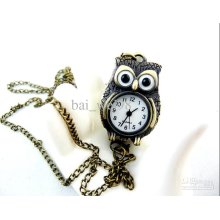 Vintage Necklace Sweater Chain Little Owl Necklace Watch Necklace Po