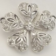 Vintage Ora Rhinestone Pendant Pierced Floral Design