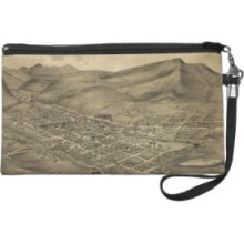 Vintage Pictorial Map of Helena Montana (1875) Wristlet Clutch