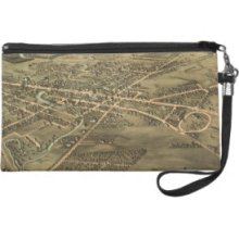 Vintage Pictorial Map of Pontiac Michigan (1867) Wristlet Purse