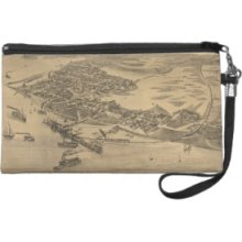 Vintage Pictorial Map of Cedar Key FL (1884) Wristlets