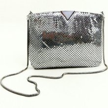 Vintage Silver Purse 1960s Silver Mesh Shoulder Bag