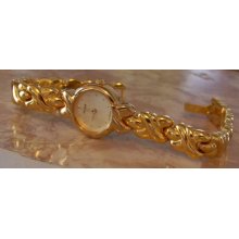 Vintage Watch Goldtone X Design Stampato Bracelet Watch by Pulsar