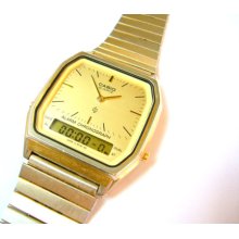 Vintage Wrist Watch Wristwatch Model Casio AG-200G Chronograph Watch LCD Digital Chronograph 1980's On Sale