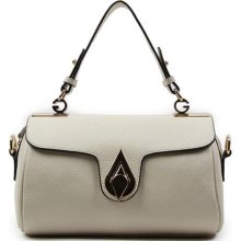 VIVILLI Leather Fold Over Shoulder Handbag-White ...