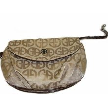 W439 Giani Bernini 'sign Wristlet' Taupe Beige Wristlet Textile Purse Handbag