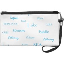 Water word clutch Wristlet Clutches