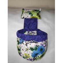 Watercolor Flowers Scrap/Crafting Bag w/Pincushion