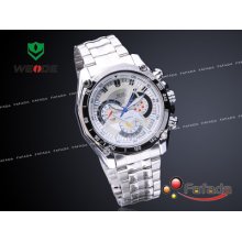 Weide Men's Stylish Quartz Wrist Watch Silvery Band