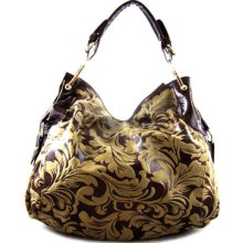 Western Faux Fur Paisley Gold Horseshoe Ring Hobo Purse Bag Camel 4 Color Option