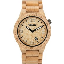 WeWOOD Mens Voyage Analog Wood Watch - Light Bracelet - Light Dial - WVBEIGE