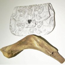 White Clutch Purse with Brown Paisley