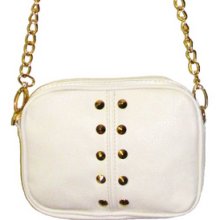 White Designer Inspired Faux Leather Mini Cross Body Messenger