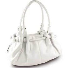 White Large Handbag with Cell Phone Pocket purse hand bag big pocketbook new HF1 - Off-White