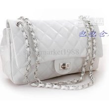 White Shoulder Bag White Shinny Leather Shoulder Bags Leather Bag Le