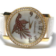 White Strap Gold Plated Lucky Motiff Phoenix Watch Abg4